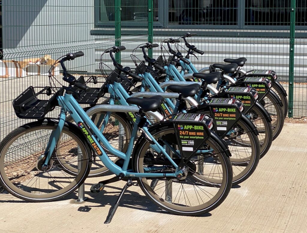 An image of pedal power e-bikes, available for loan in East Sussex