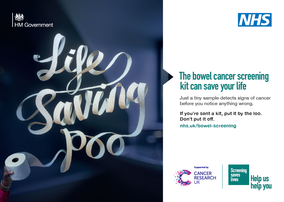 Bowel cancer screening campaign image