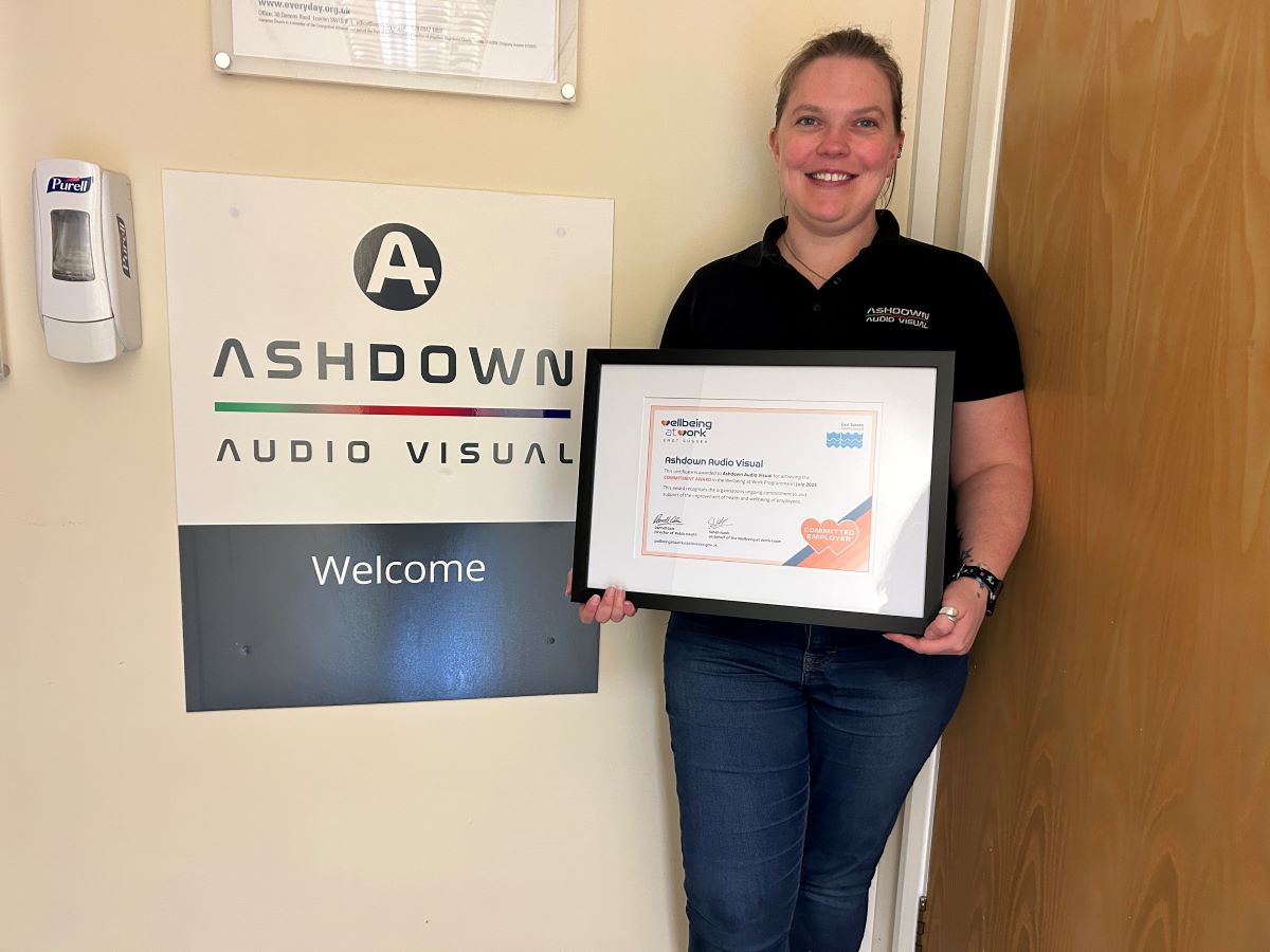 Ashdown AV member of staff awarded with the Commitment Award in August 2023