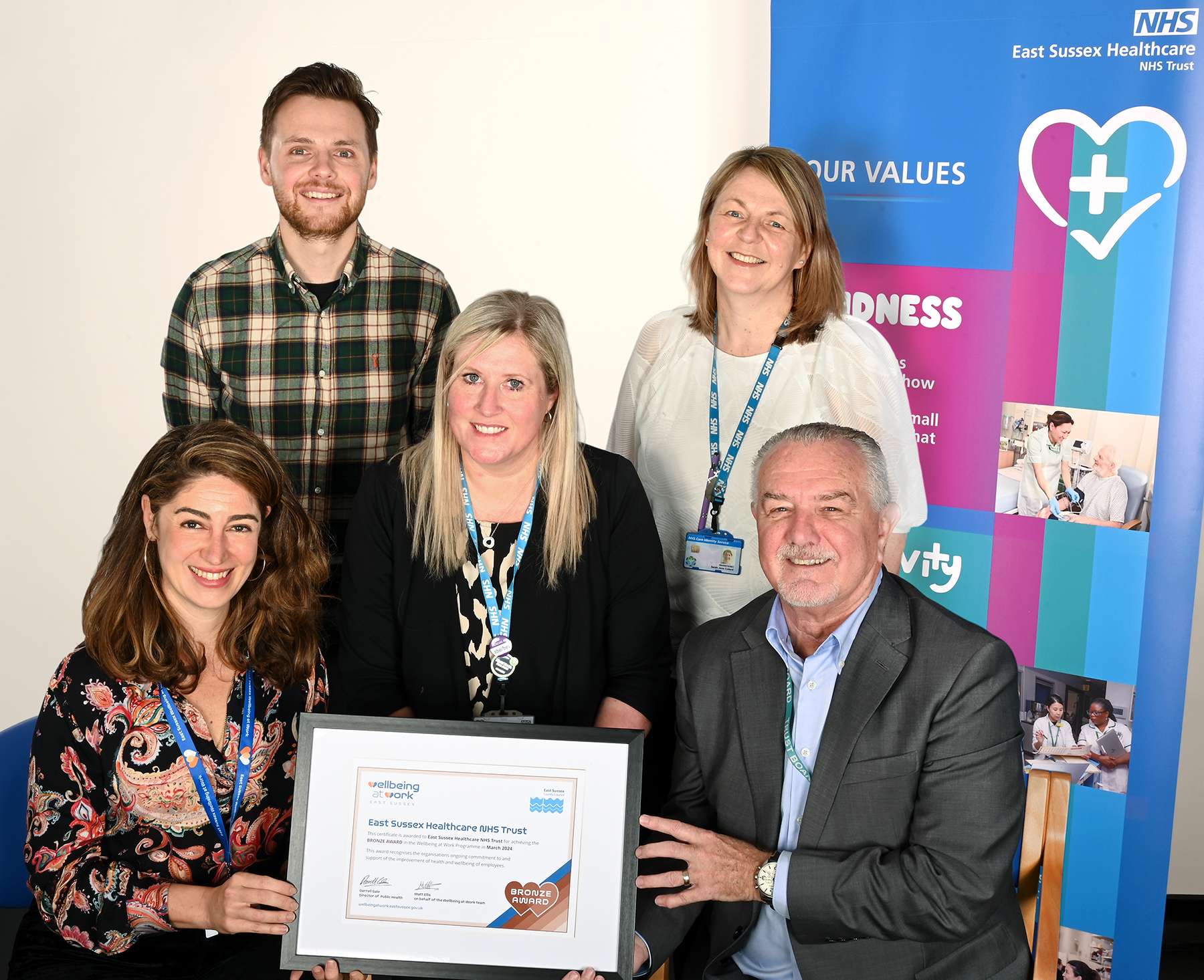 East Sussex Healthcare NHS Trust with the Bronze Award certificate 