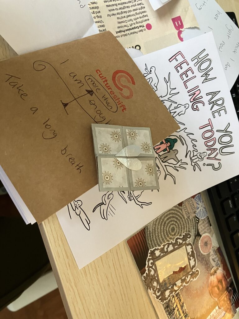 picture of a note book and craft materials